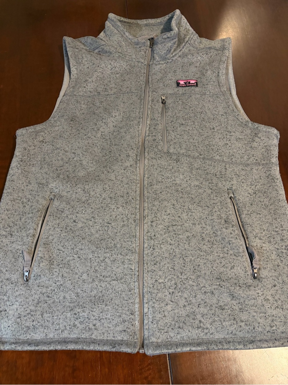 Simply Southern Heather Gray Sleeveless Fleece Zip Vest